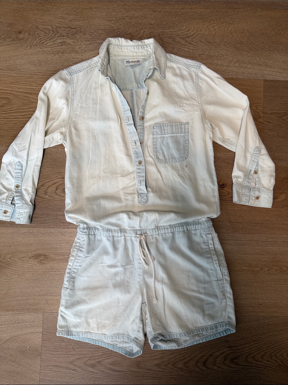 Madewell Light Wash Denim Romper